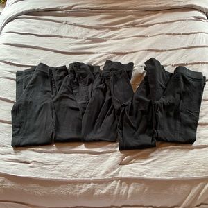 5 pairs of black leggings